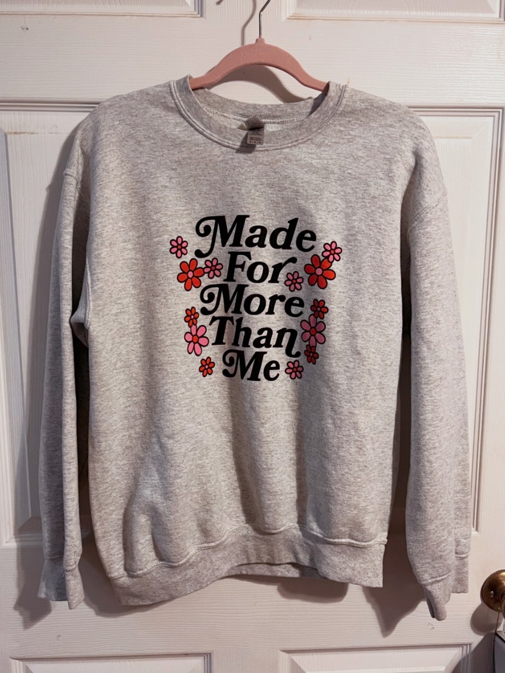 He Would Love First | “Made For More Than Me” Gray Gildan Crewneck Sweatshirt - Picture 2 of 7
